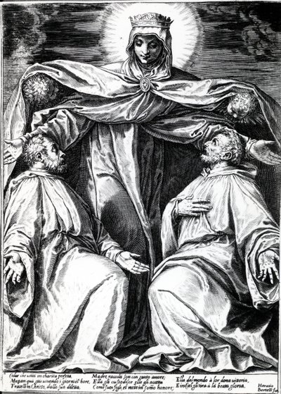 Madonna Protecting Two Members of a Confraternity by Agostino Carracci